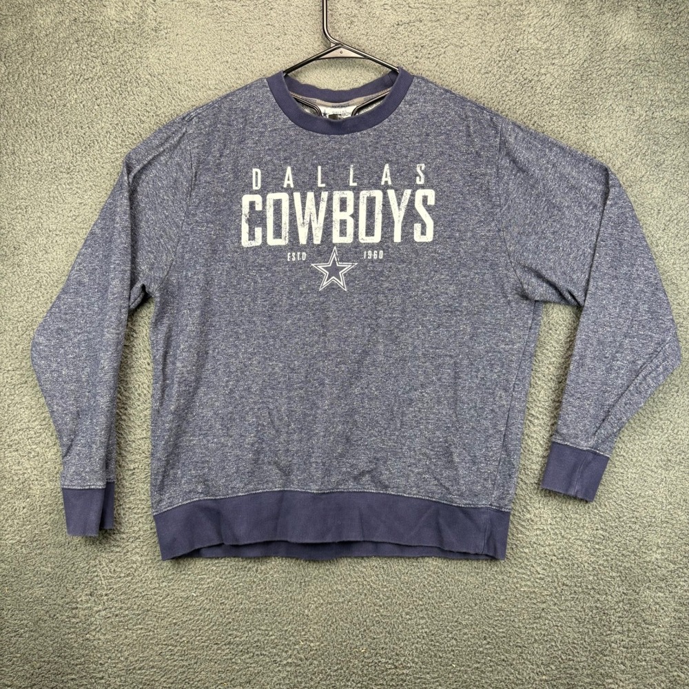 Dallas Cowboys Crewneck Sweatshirt Men's XL Blue NFL Football‎ Authentic